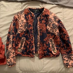 Red and Black Baroque H&M Bomber Jacket